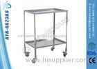 Two Layer Stainless Steel Medical Instrument Trolley Cart for Treatment