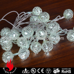 iron wire ball cold white LED string decorative lights