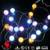 Mini led string lights with multi color ball decorations cold white battery operated