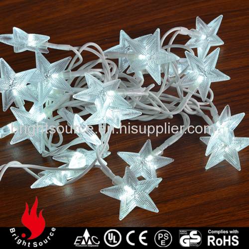 plastic star cold white LED string decorative lights