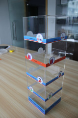 High Quality Custom Graphics 5-tier Clear Acrylic Phone Accessory Display Stand