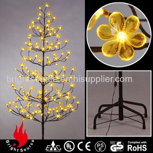 Tree Of Light With Warm WhiteYellow Flowers