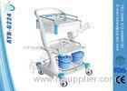 Three Level Medical Treatment Trolley With One Drawers And Infusion Pole