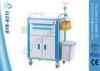 Hospital Plastic Medical Emergency Trolley With Drawers And Defibrillator