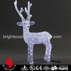 led sculpture looking around deer