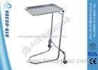 Height Adjustable Stainless Steel Medical Mayo Trolley With Removable Tray
