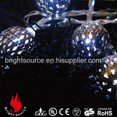 black iron ball cold white LED string decorative lights