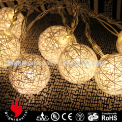 white cotton ball warm white LED string decorative lights