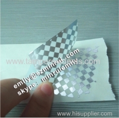 Silver Checker Board warranty void if tampered vinyl stickers