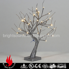 B/O-36L silver glitter bonsai tree lights