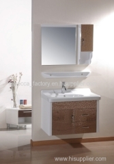 80CM PVC bathroom cabinet wall hung cabinet vanity for sale glass basin