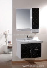 80CM PVC bathroom cabinet wall hung cabinet vanity for sale with glass