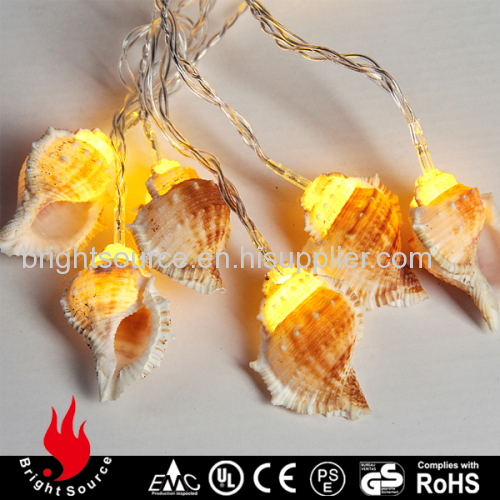 natural big conch warm white LED string decorative lights