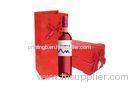 Coated Paper Made Luxury Rope Handle Red Gift Box for Red Wine Packing