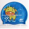 Fasion and Health Silicone Childrens Swimming Hats Blue Swim Cap OEM