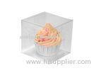 Fashional Clear Plastic Cupcake Boxes / Foldable Plastic Boxes Packaging
