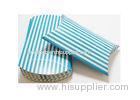 green Coated Paper Packaging Boxes , retail store Glossy Stripe Pillow Box