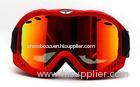 Red CP Lens Adult Anti Fog Snow Goggles with Helmet Compatibility and Custom Logo