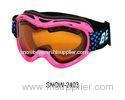 Cute Girls Pink Ski Goggles Photochromic with PC Lens , CE FDA Certificated