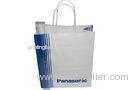 white craft Colored Paper Bags With Handles , 4 sides printing twist