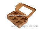 Six Holes Cupcake Box , Plastic Window Eco-friendly Kraft Paper food Box