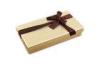 Gold Card Paper Recycled Cardboard Chocolate Box Packaging With Ribbon Tied