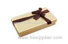 Gold Card Paper Recycled Cardboard Chocolate Box Packaging With Ribbon Tied