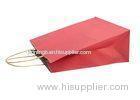 Customized Red Stand UpPaperBags / Colored Lunch Paper Bags For Adults