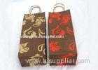 Custom Flexo Offset / Printing Kraft Paper Wine Bags With Handles