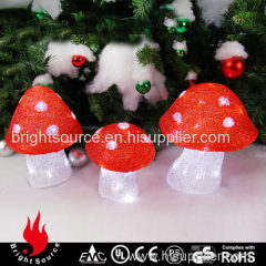 led sculpture red mushroom