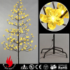 Yellow Blossom Flowers Outdoor Lighted Christmas Tree