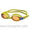 Professional Yellow Open Water Swim Goggles For Kids , Silicone Strap