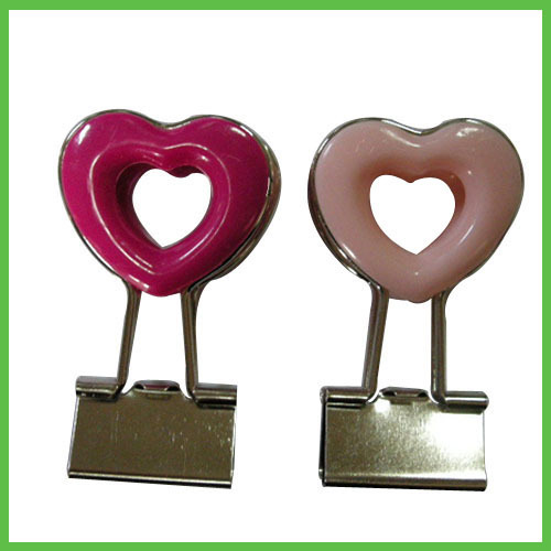 Love Heart Shape Handle Binder Clips