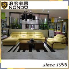 Sectional Leather Sofa with Single Chair AA087