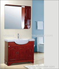 100CM solid wood bathroom cabinet floor stand archaistic cabinet vanity for sale