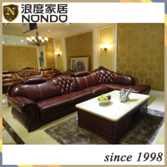 Antique Sectional Brown Color Leather Sofa AJ023