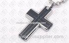 Fashion Stainless Steel Cross Pendant With Silver and Black Two Tones