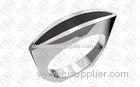 Fashionable 316L Stainless Steel Rings With Black Enamel Full Shiny Polished