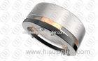 Silver Stainless Steel Rings With Rose Gold And Black Tones For Men