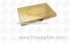 Oval Ribbed Stainless Steel Case 18K Gold Business Card Holder for Women