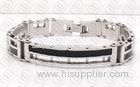 Black And Silver 316L Stainless Steel Fashion Bracelet For Men