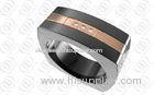 Stylish Cubic PVD IP Black Stainless Steel Rings for men / women