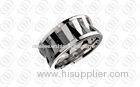 TUV Stainless Steel Rings Jewelry Engage Band In Silver and Black Two Tones