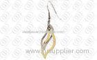 316L Stainless Steel Earrings With Leaf Pattern , Silver Drop Earrings