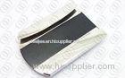 Custom Money Clip and Credit Card Holder Black and Silver Tones