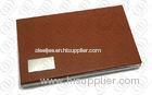 Modern Engraveable Stainless Steel Business Card Holder With Brown Leather