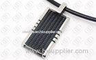 Silver and Black Cable Pendants Two Tones Plated Stainless Steel Jewelry