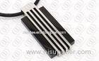 Black and Silver Stainless Steel Pendants With Lines Pattern Design