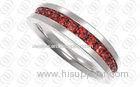 Red CZ Perfect Wedding Diamond Rings Shiny and Matte Finish