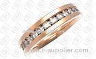 Rose Gold CZ Stainless Steel Rings Jewelry , Gold Diamond Wedding Ring for Her